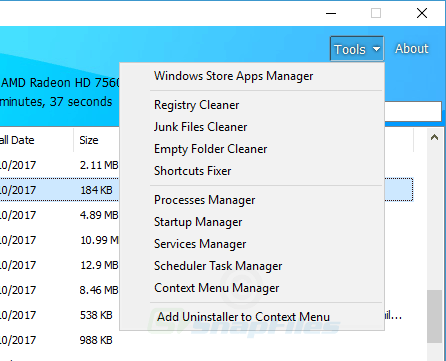 HiBit Uninstaller: detail or cleanup panel